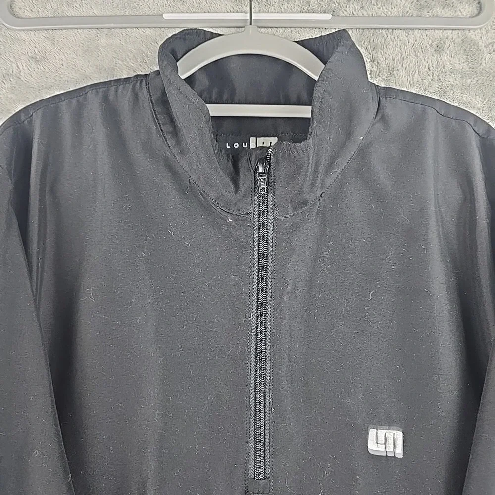 LoudMouth LM Golf Jacket Mens Large Black 1/4 Zip PullOver Net Liner Cinch Waist